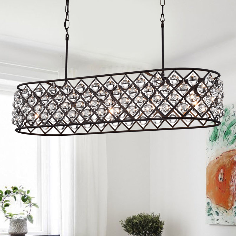 Luminaire suspendu linéaire pour îlot de cuisine 5 lumières Woodcreek