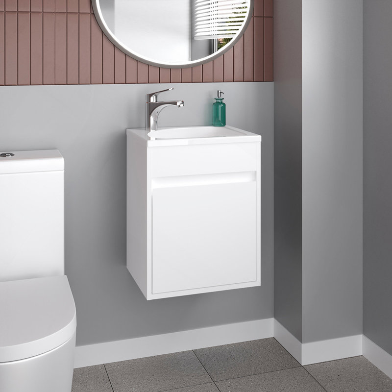 Meuble-lavabo flottant large Furman, Blanc