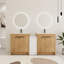 Ensemble de meuble-lavabo double 72 po avec 5 portes et lavabo en céramique Diandrea-128496225