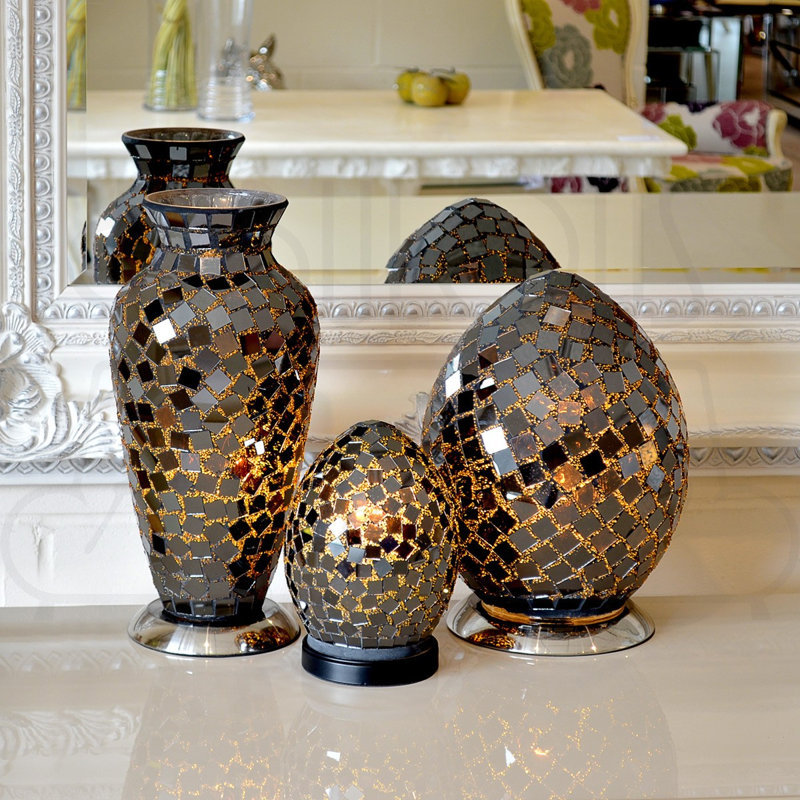Mosaic Glass Egg 30cm Novelty Lamp