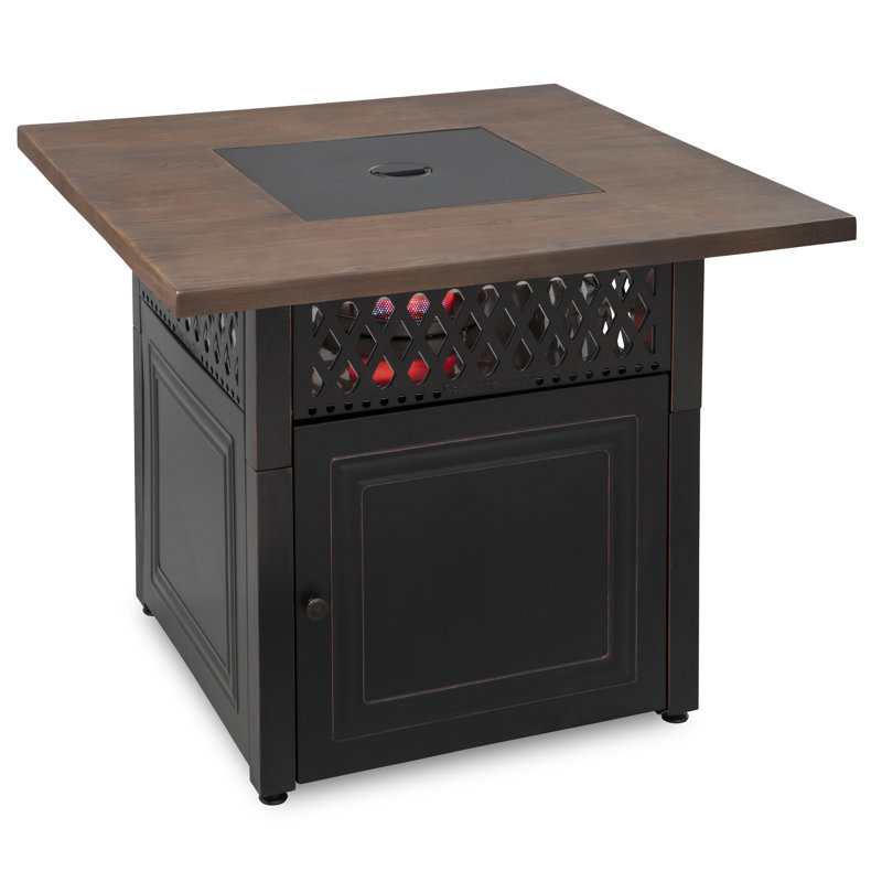 Donovan Dual Heat 30.71'' H x 37.8'' W Steel Propane Outdoor Fire Pit Table with Lid, Oil Rubbed Bronze