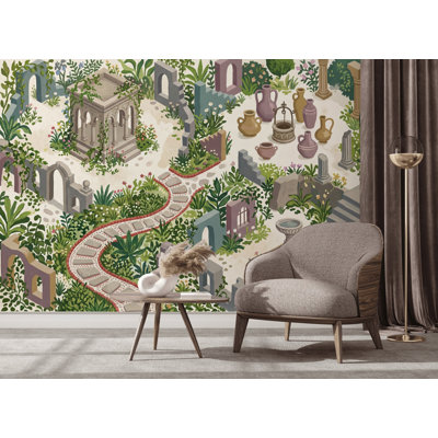 Walls Wallpaper Stone Ruins Garden Removable Wall Decor