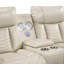 Beige luxueux ensemble de canapés 3 pièces Fauteuil inclinable électrique Causeuse à lumière DEL Ports de charge Porte-gobelets Chargeur sans fil Haut-parleurs-145232412