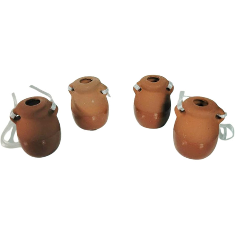 Hosley Terracotta Diffuser Pot Set of 4 Brown, Bathroom Shelf Decor Ideal for Essential Oils, Aromatherapy, Spa, Meditation, Office, and Wedding Gifts
