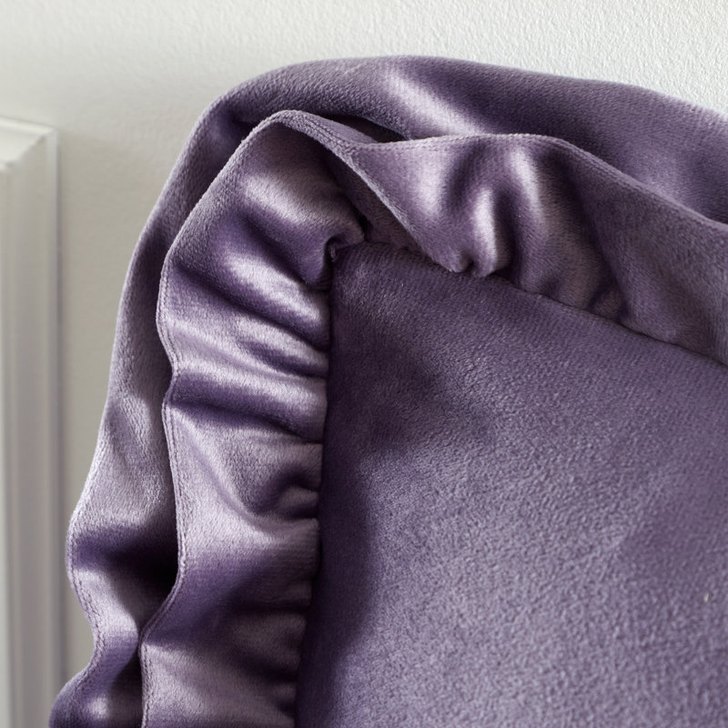 So Soft Velvet Double Frill Cushion Cover, Purple