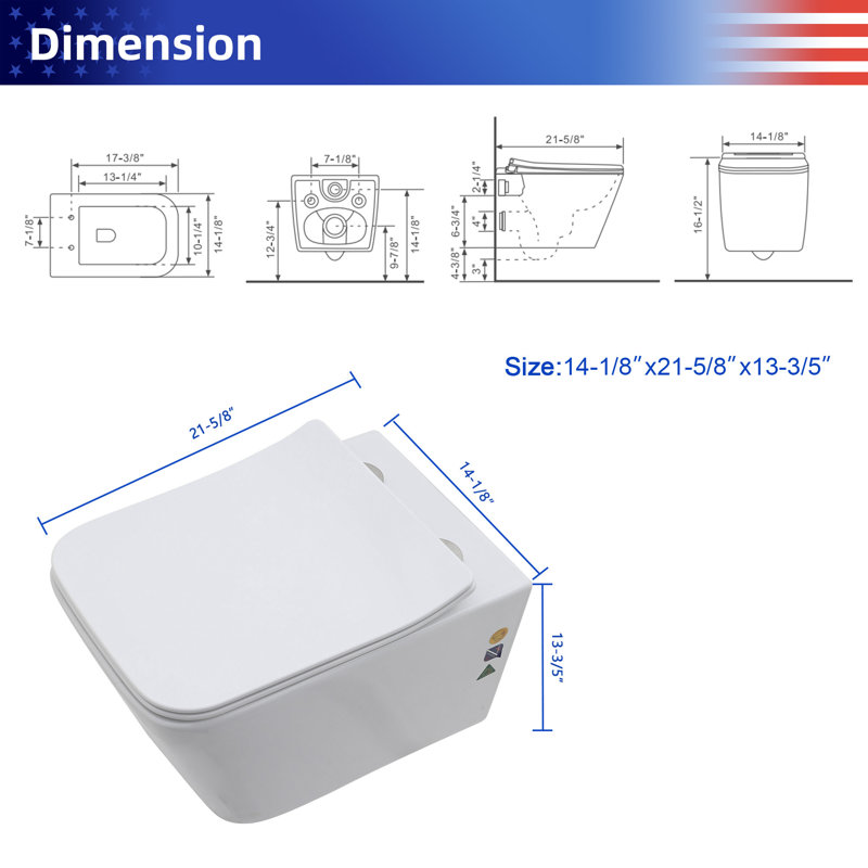 Toilette murale une pièce Rainlex RX-T41W