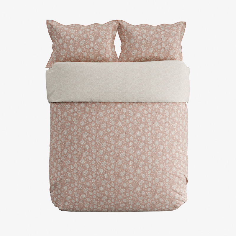 Eternal Bloom Cotton Floral Duvet Cover Set with Pillowcases, Single Duvet Cover + 1 Pillowcase