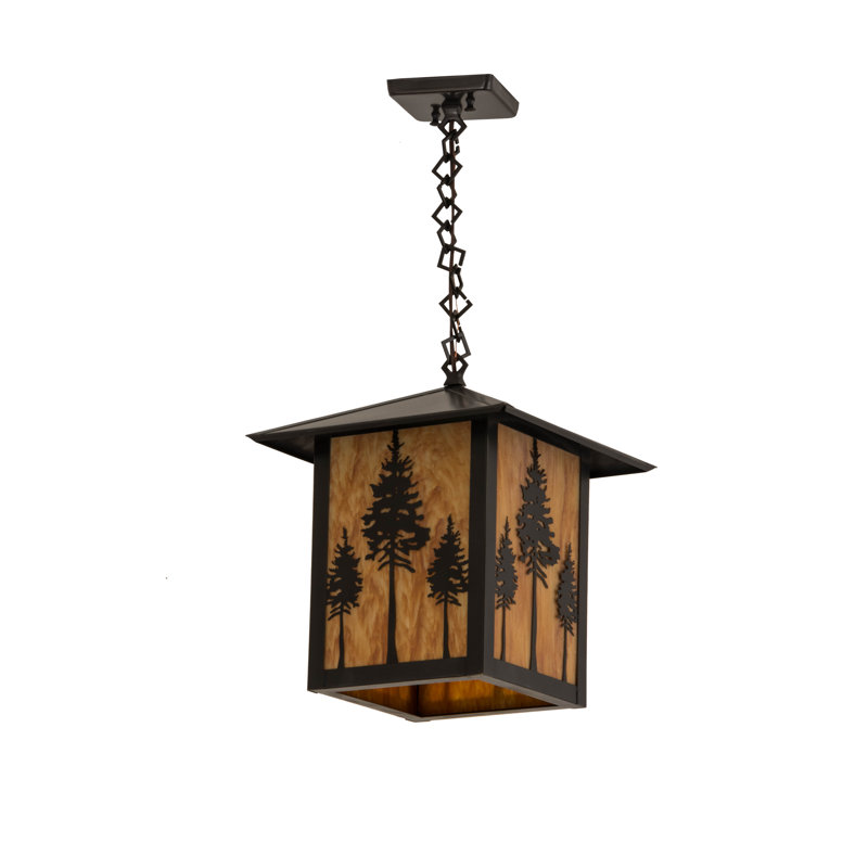 Luminaire suspendu rectangulaire 1 lumières lanterne Villagomez