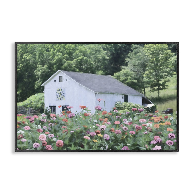 Maison de campagne dans le jardin, estampe numérique, conception par Lori Deiter, H 12 po x l 18 po