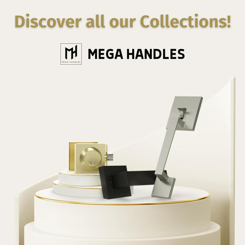 Ensemble de poignées de porte d'entrée Mega Handles - Ensemble de poignées à cylindre simple avec levier d'entrée
