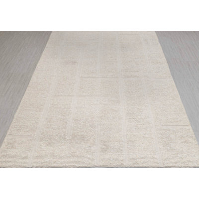Contemporary, Stuart Street Collection One-of-a-Kind Rectangle 9'1" X 12'1" Wool Area Rug Ivory