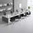 Rectangle White/Grey  8 Person Office Cubicle Desk with Cable,And Privacy Screens