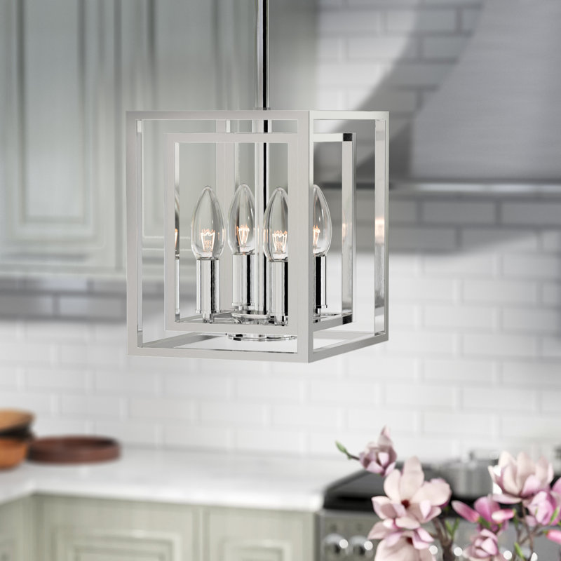 Davion 4 - Light Chrome Lantern Pendant