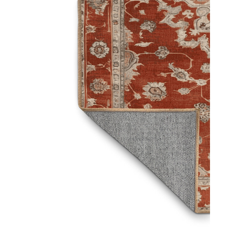 Tapis brun lavable à la machine, Rond 3 pi