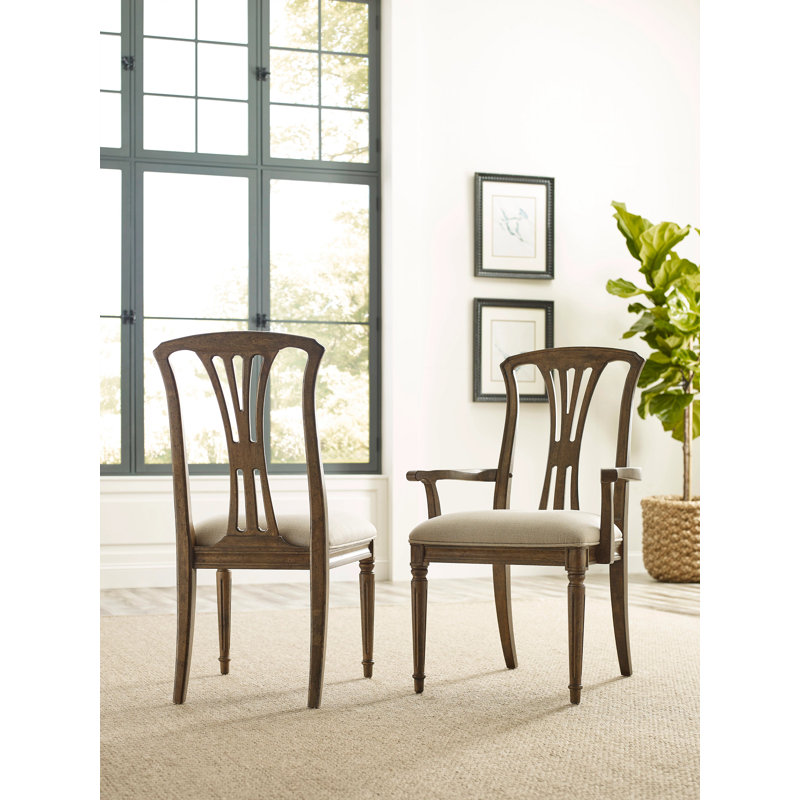 Chaise d'appoint à dossier en lattes de couleur brune Stephenia