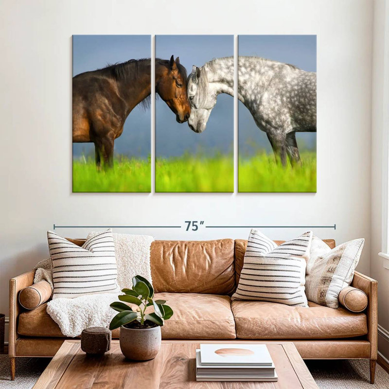 Couple de chevaux Hardie, H 42 po x l 65 po