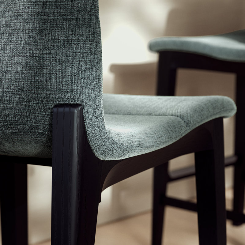 Modern Brazilian - Godan Counter Stool, Jackpot Teal Seat/Ebano Frame, Counter Stool (25.25” Seat Height)