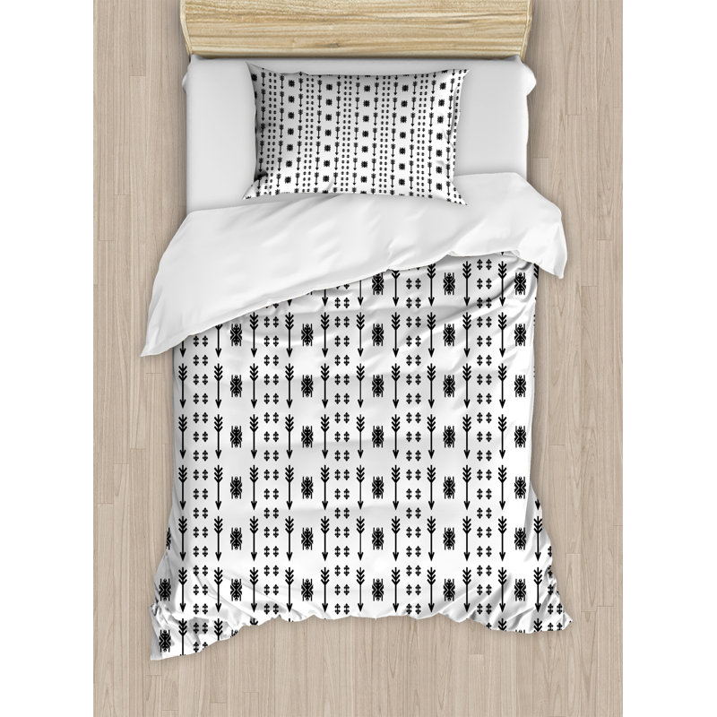 Eclectic Polyester Geometric Shapes Duvet Cover, Twin Duvet Cover + 1 Standard Sham