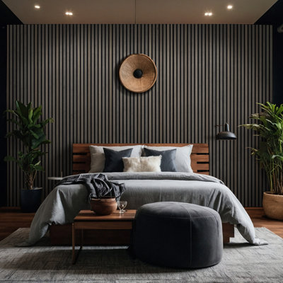 SereniSlats 94.5 In. x 9.5 In. 3D Fluted Wood Slat Acoustic Sound Absorbing Wall Paneling