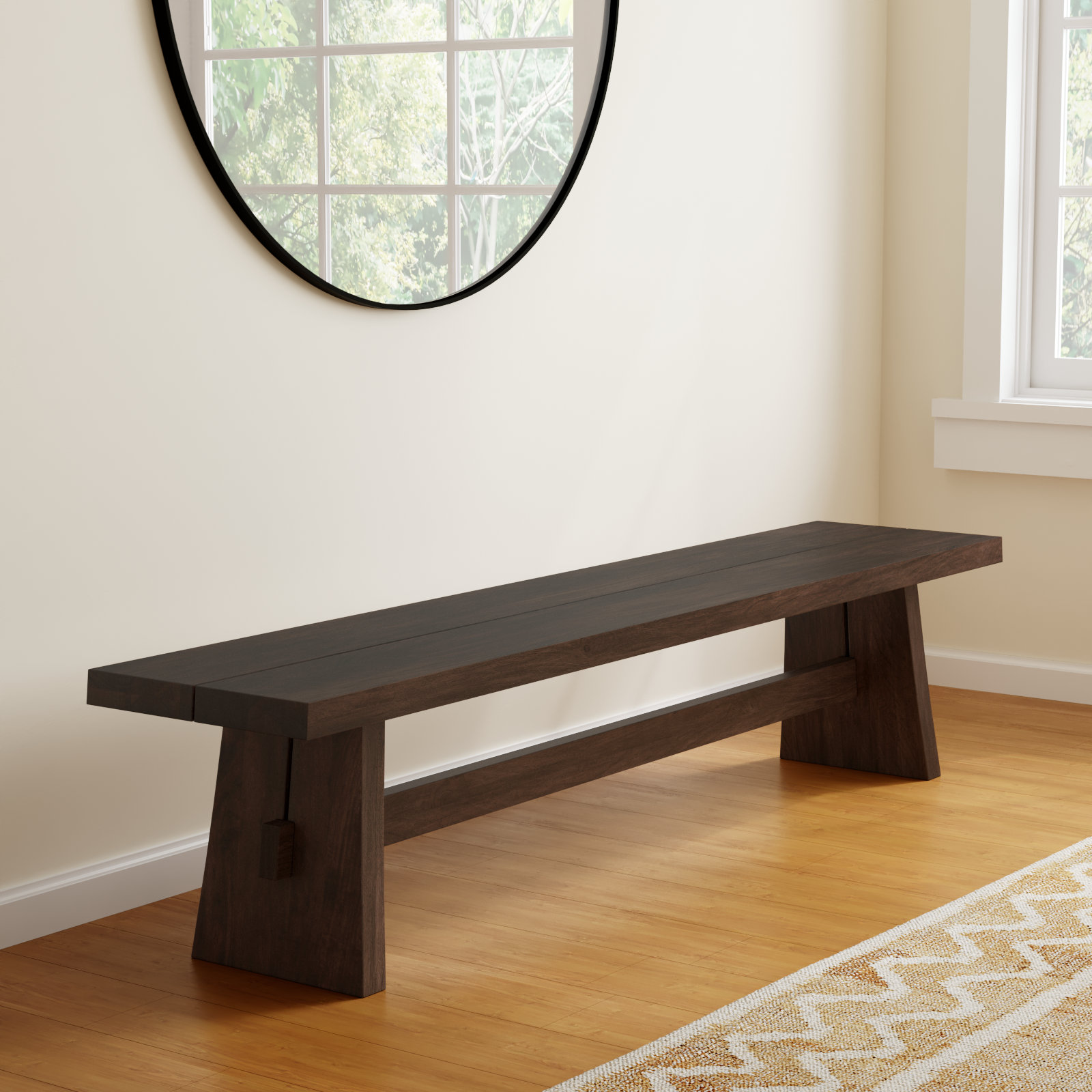 Acadia 79" Bench In Coffee Bean, Brown