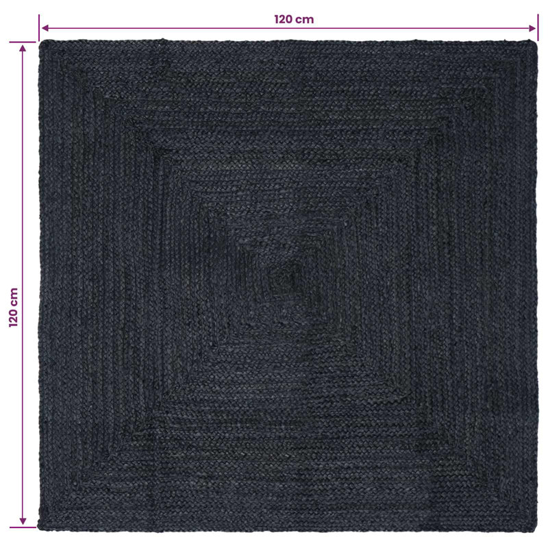 Hand Braided Area Rug, Square 120 cm