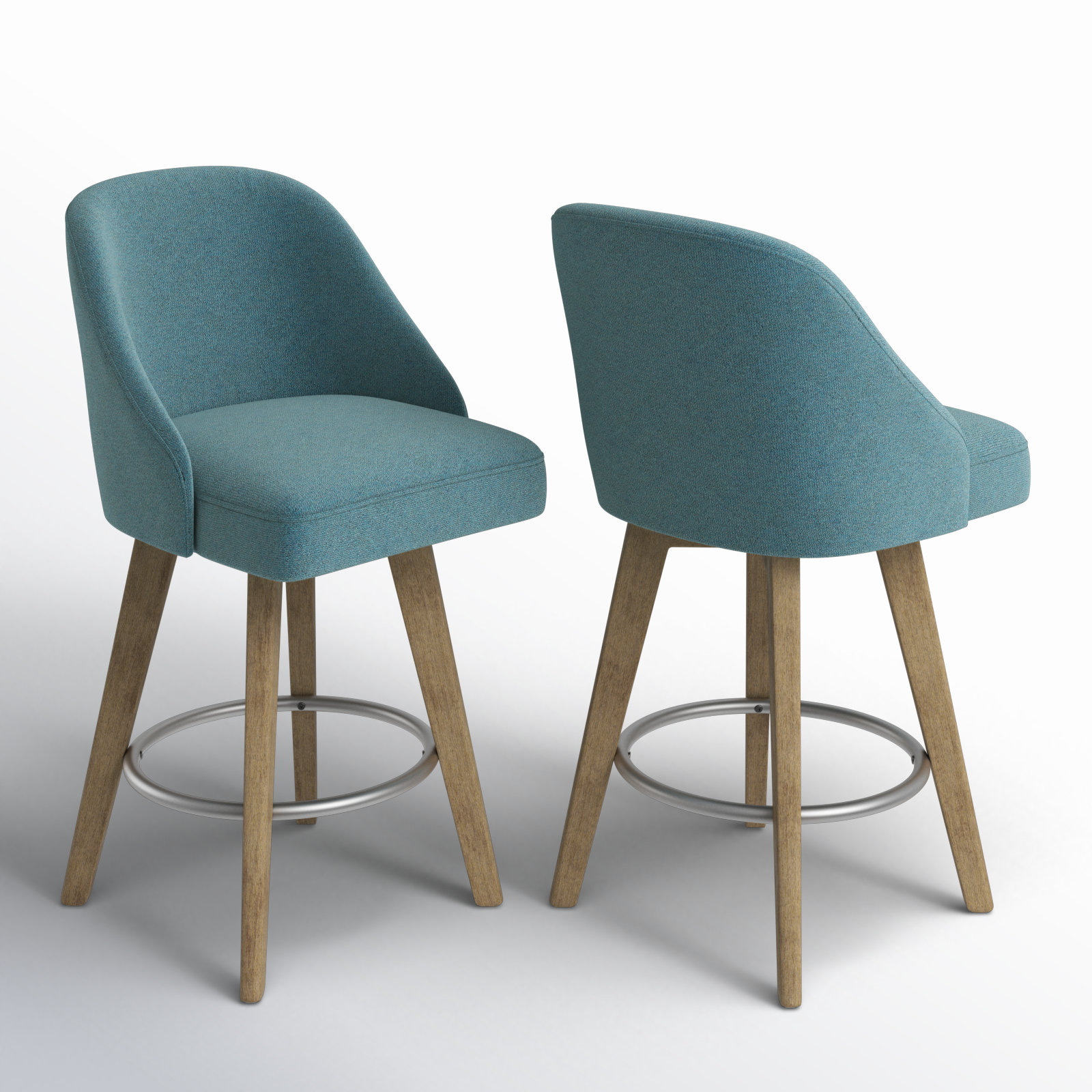 Pearce Swivel Stool, Counter Stool (25.75” Seat Height), Blue, 2
