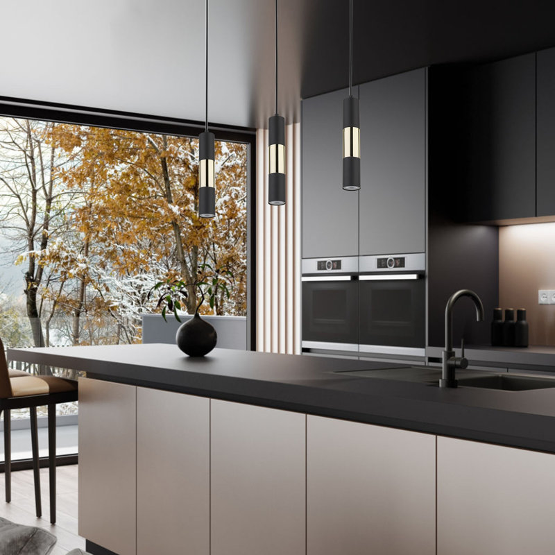 Aniecia 3 - Light Stainless Steel Kitchen Island Pendant