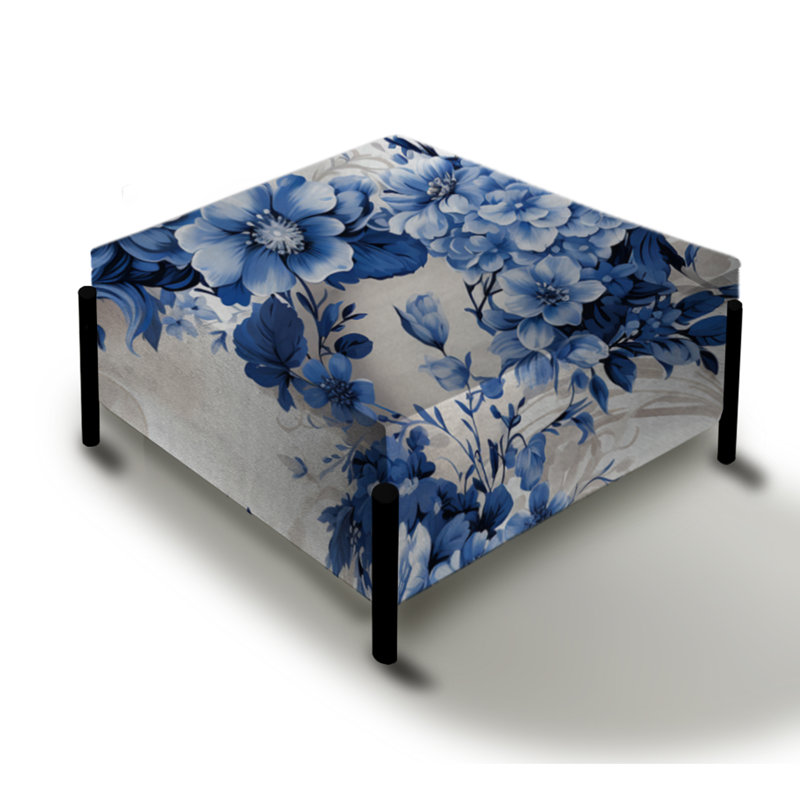 Grand repose-pieds carré Cobalt Blue