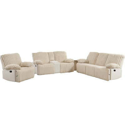 Manual Reclining Sofa 1+2+3 Seat Faux Fur