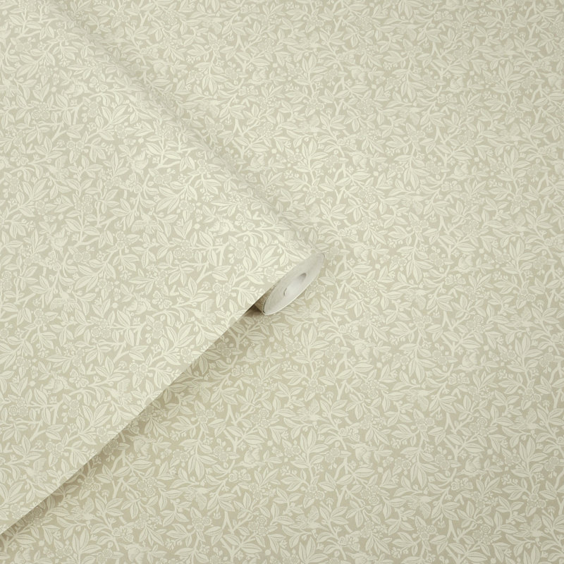 Laura Ashley Nutgrove Stone Grey Wallpaper, Grey