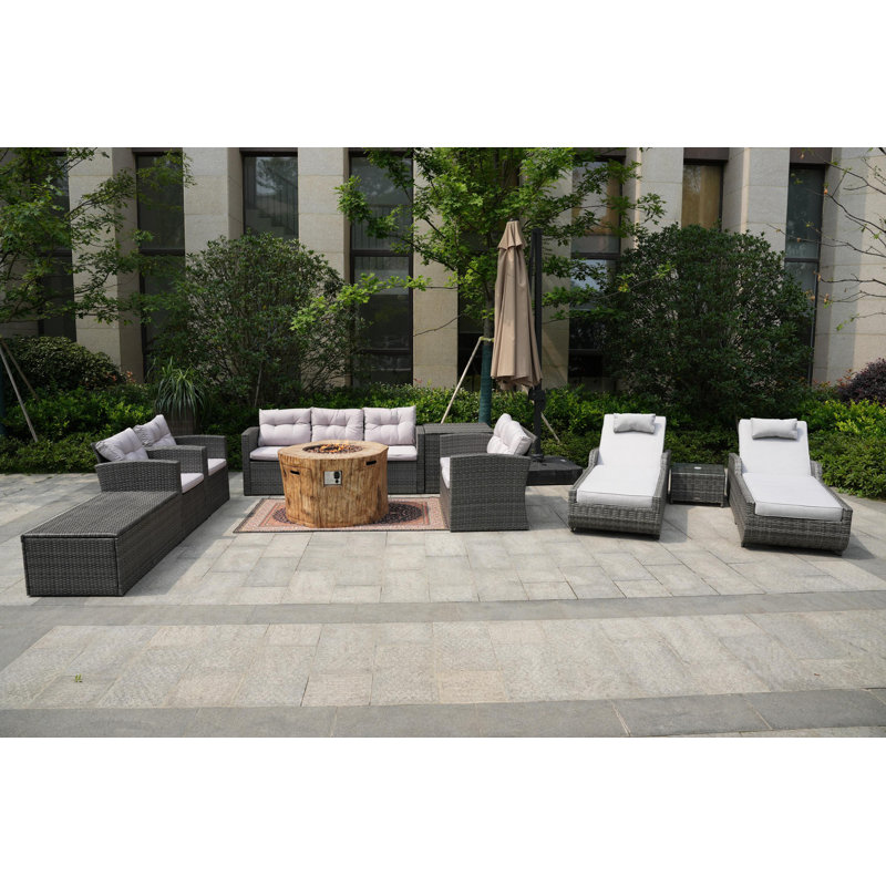 Almanza 9 - Person Patio Conversation Set with Cushions
