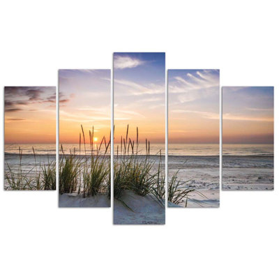 Sea Beach Sunset 5 Piece Wall Art Set on Canvas
