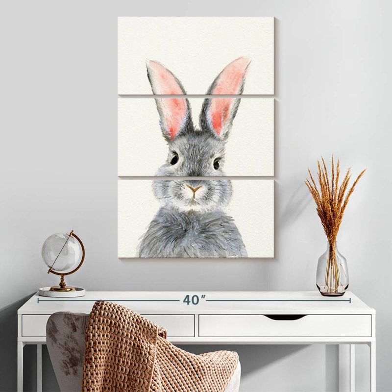 Brampt Fluffy Gray Bunny, 32" H x 20" W