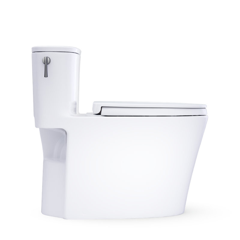 TOTO Aurora One-Piece Elongated 1.28 GPF WASHLET+ and Auto Flush Ready Universal Height Toilet with SS124 SoftClose Seat, Ebony - MS686124CEF#51