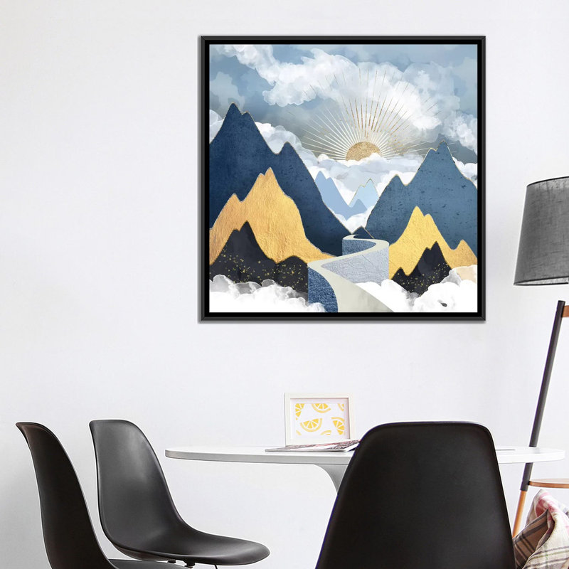 Avenir brillant ii SpaceFrog Designs, H 37 po x l 37 po x P 1,5 po, Toile avec cadre noir, Pas de tapis