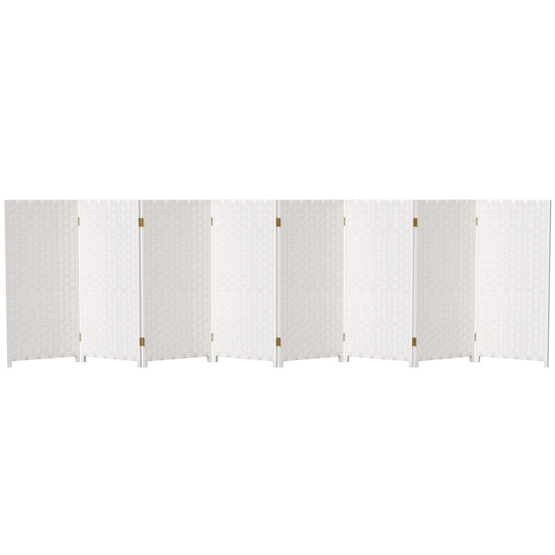 3 Ft. Tall Woven Fiber Room Divider, 8, White