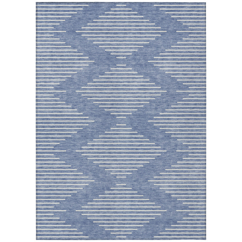 Velina Denim Washable Indoor-Outdoor Rug - , 9' x 12'