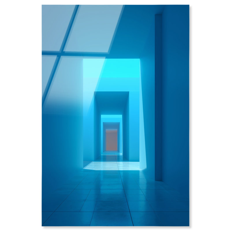 Cerulean Corridor II High-Gloss Frameless Acrylic Glass Wall Art Abstract Print by Oliver Gal, Ready to Hang, 10 x 15