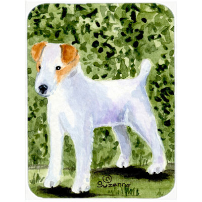 Planche à découper en verre caroline trésors terrier Jack Russell