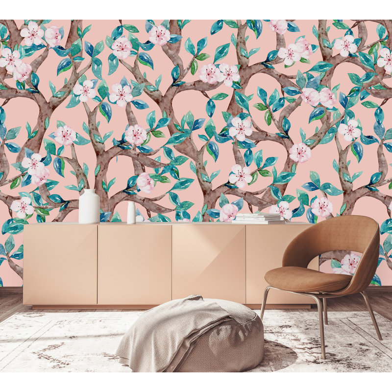 Floral Vines Wallpaper Peel & Stick Floral Tile