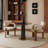 Modern 33" Round Dining Table with Gold Pedestal Base, Faux Marble or Tempered Glass Top, Compact Luxury Table for 2～4-371222805
