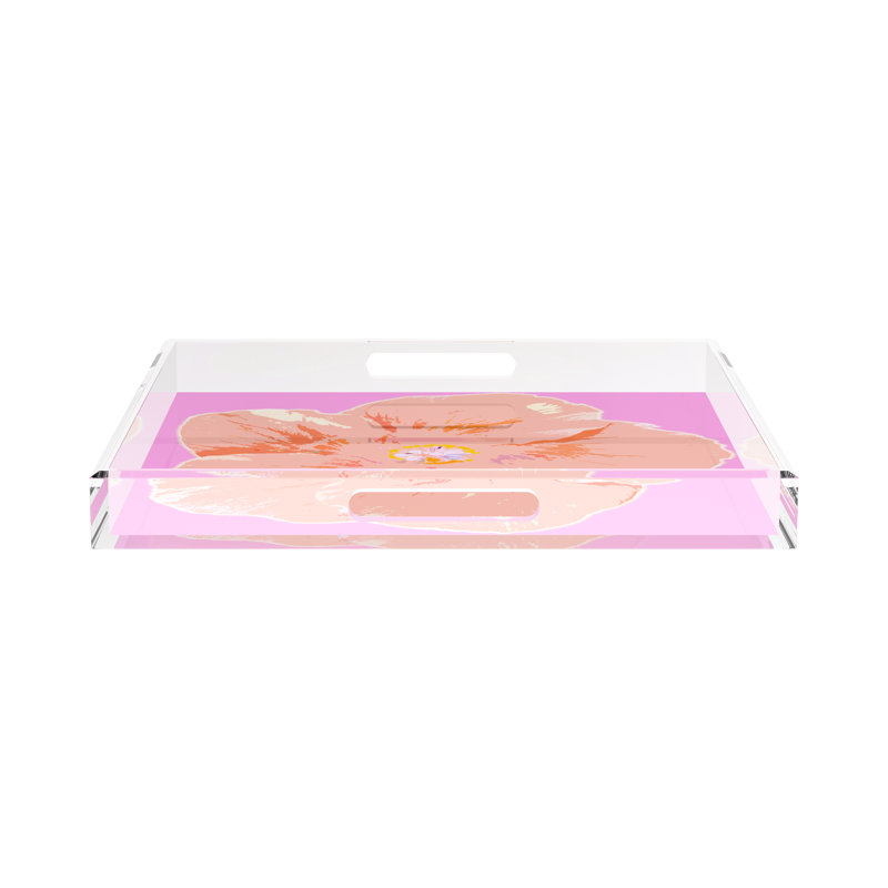 Decorative Tray, 18"W x 18"D x 2"H, Orchid