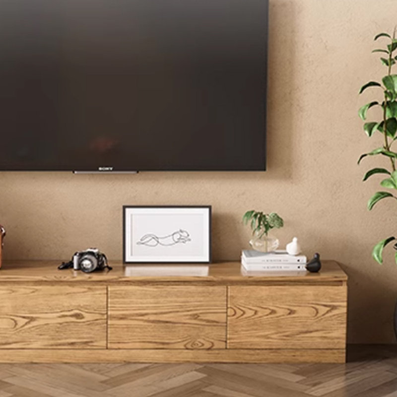 Retro minimalist design solid wood TV cabinet