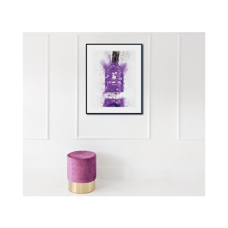 Purple Gin Bottle - Single Picture Frame Print