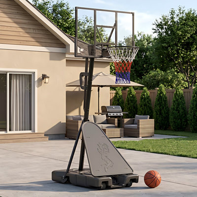 Système de panier de basketball VIWAT à hauteur réglable avec panneau incassable et rebord résistant aux intempéries pour une utilisation intérieure et extérieure