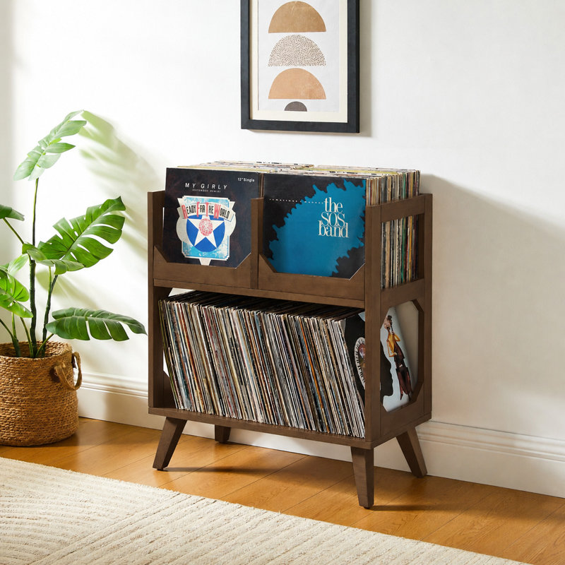Support de rangement pour disques vinyles Asheville Medium, Brown