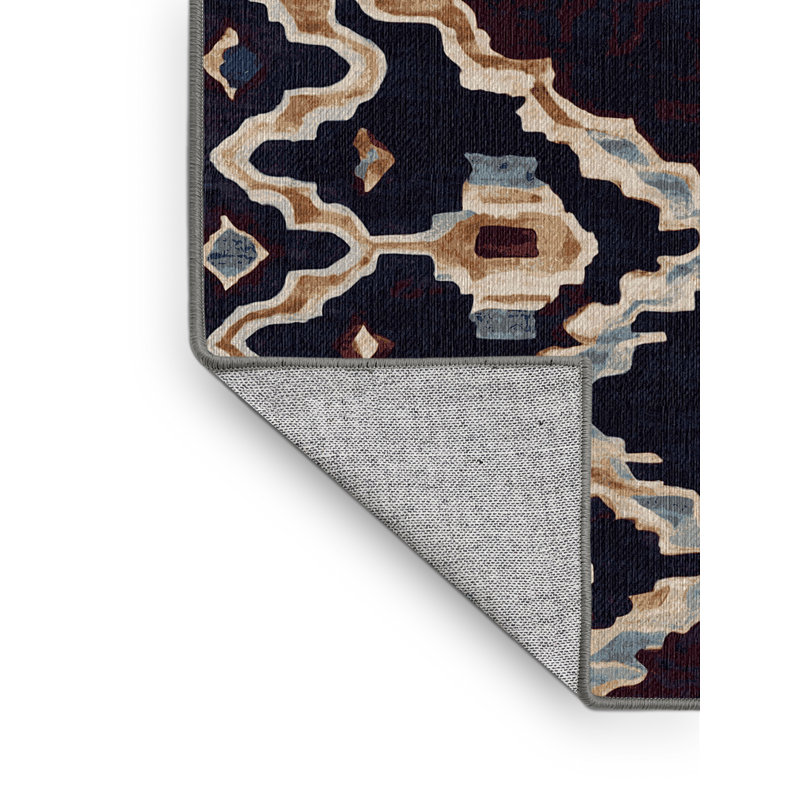 Machine Washable Purple Area Rug, Rectangle 7' x 9'