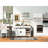 Kitchen Island With Power Outlet And Drop Leaf, 53.7" Rolling Cart Sliding Barn Doors Spice Rack For Home Dining Room, White Wheels Supply, 2 3 Drawers-585424158