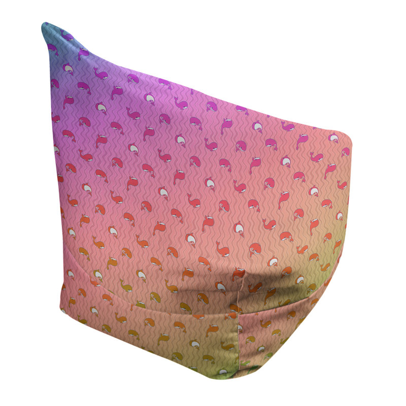 Sac de pois Kitterman, H 27 po x l 30 po x P 25 po, Housse de pouf, Mélange de polyester mauve / jaune / vert