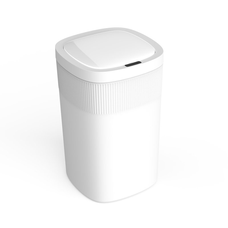 Poubelle à bouton-poussoir et capteur de mouvement automatique Ninestars pour Kithch, 13,2 gallons, blanc, 50 L